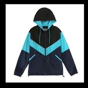 Beautiful Giant Men's Waterproof Lightweight Hooded Windbreaker Navy/Black/blue
